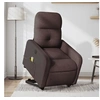 Image de Fauteuil de relaxation, massage, inclinable électrique réglable tissu marron foncé