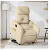 Image de Fauteuil de relaxation, massage, inclinable électrique réglable tissu crème