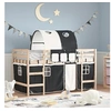 Image de Lit Mezzanine Enfants et Tunnel, Lit Surélevé pour Enfants avec Echelle, Meuble de Rangement Chambre, Moderne, Blanc 3206982