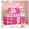 Image de Lit Mezzanine Enfants avec Tunnel, Lit Surélevé pour Enfants avec Echelle, Meuble de Rangement Chambre, Moderne, Rose 3206984