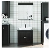 Image de Meubles de salle de bain 2 pcs BERG noir bois de pin massif
