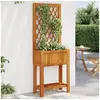 Image de Plantenbak met latwerk en schap 55x29,5x152 cm acaciahout364898