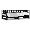 Image de Lit coulissant Noir 2x(80x200) cm Bois de pin massif 840387