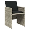 Image de 4 Chaises de jardin avec coussins gris clair résine tressée