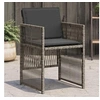 Image de Lot de 4 Chaises de Jardin avec Coussins, Sièges avec Dossier, Chaises à Manger, Meubles de Terrasse Patio, Gris 364968