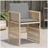 Image de Lot de 4 chaise H. 79 cm non pliable en resine tressee exterieur beige