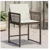 Image de Chaises de jardin avec coussins lot de 4 marron résine tressée