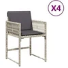 Image de Lot de 4 chaise exterieur non pliable en rotin H. 79 cm gris