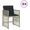Image de Lot de 4 chaise vidaxl exterieur non pliable en rotin H. 79 cm gris
