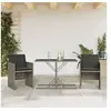 Image de Ensemble de Bistro avec Coussins 3 pcs, Chaises et Table de Patio, Meubles de Terrasse Arrière-cour Extérieur, Gris 365064
