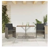 Image de Ensemble de Bistro avec Coussins 3 pcs, Chaises et Table de Patio, Meubles de Terrasse Arrière-cour Extérieur, Gris 365067