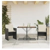 Image de Ensemble de Bistro avec Coussins 3 pcs, Chaises et Table de Patio, Meubles de Terrasse Arrière-cour Extérieur, Noir 365068