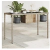Image de Table de Jardin Dessus en Verre, Table à Manger, Table de Repas, Meuble de Patio Balcon Terrasse Extérieur, Gris 365073