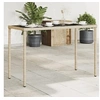 Image de Table de Jardin Dessus en Verre, Table à Manger, Table de Repas, Meuble de Patio Balcon Terrasse Extérieur, Beige 365075