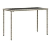 Image de Table de jardin dessus en verre gris clair 115x54x74 cm rotin