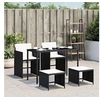 Image de 5-delige Tuinset met kussens poly rattan zwart365080