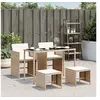 Image de 5-delige Tuinset met kussens poly rattan beige365083