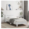 Image de Bedframe met hoofdbord bewerkt hout wit 75x190 cm838568