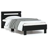 Image de Bedframe met hoofdbord bewerkt hout zwart 75x190 cm838569