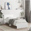 Image de Cadre de lit sans matelas avec tête de lit blanc 90x190 cm