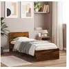 Image de Cadre de lit sans matelas avec tête de lit chêne fumé 90x190 cm