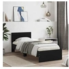 Image de Bedframe met hoofdbord bewerkt hout zwart 75x190 cm838660