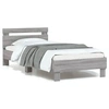 Image de Bedframe met hoofdbord en LED grijs sonoma eikenkleur 90x190 cm838748