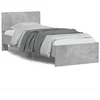Image de Bedframe met hoofdbord en LED-verlichting betongrijs 90x200 cm838809