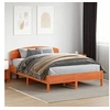Image de Cadre de Lit et Tête de Lit, Sommier à Lattes, Lit Adulte, Lit Double de Chambre à Coucher Intérieur, Cire Marron 3207212