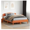 Image de Cadre de Lit et Tête de Lit, Sommier à Lattes, Lit Adulte, Lit Double de Chambre à Coucher Intérieur, Cire Marron 3207216