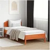 Image de Cadre de Lit et Tête de Lit, Sommier à Lattes, Lit Adulte, Lit Simple de Chambre à Coucher Intérieur, Cire Marron 3207220