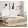 Image de Cadre de lit avec tiroirs sans matelas chêne sonoma 200x200 cm