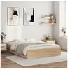 Image de Cadre de Lit et Tiroirs, Lit Double avec Sommier à Lattes, Lit Adulte, Meuble de Chambre à Coucher, Chêne Sonoma 3207268