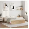 Image de Cadre de Lit et Tiroirs, Lit Double avec Sommier à Lattes, Lit Adulte, Meuble de Chambre à Coucher, Chêne Sonoma 3207275