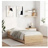 Image de Cadre de Lit et Tiroirs, Lit Simple avec Sommier à Lattes, Lit Adulte, Meuble de Chambre, Moderne, Chêne Sonoma 3207324