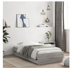 Image de Cadre de Lit et Tiroirs, Lit Simple avec Sommier à Lattes, Lit Adulte, Meuble de Chambre, Moderne, Sonoma Gris 90x190 3207327