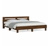 Image de Bedframe met hoofdeinde bewerkt hout bruineikenkleur 200x200 cm3207398