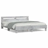 Image de Bedframe met hoofdeinde bewerkt hout betongrijs 180x200 cm3207402