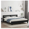 Image de Bedframe met hoofdbord bewerkt hout zwart 160x200 cm3207407