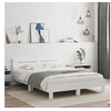 Image de Cadre de Lit avec Tête de Lit, Lit Double avec Sommier à Lattes, Lit Adulte, Meuble de Chambre, Moderne, Blanc 3207413