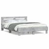 Image de Bedframe met hoofdeinde bewerkt hout betongrijs 150x200 cm3207416