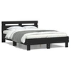 Image de Bedframe met hoofdbord bewerkt hout zwart 120x200 cm3207428