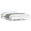 Image de Bedframe met hoofdbord bewerkt hout wit 140x190 cm3207434
