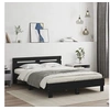 Image de Cadre de lit sans matelas noir 140x190 cm