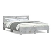 Image de Bedframe met hoofdeinde bewerkt hout betongrijs 140x190 cm3207437