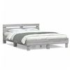 Image de Bedframe met hoofdeinde bewerkt hout grijs sonoma 140x190 cm3207439
