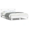 Image de Bedframe met hoofdeinde bewerkt hout wit 135x190 cm3207441