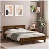 Image de Bedframe met hoofdeinde bruin eikenkleur 120x190 cm3207454