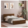 Image de Cadre de lit avec tête de lit chêne marron 135x190 cm 3207510