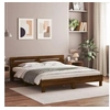 Image de Cadre de Lit avec Tête de Lit et LED, Lit Double avec Sommier à Lattes, Lit Adulte de Chambre, Chêne Marron 200x200 3207524